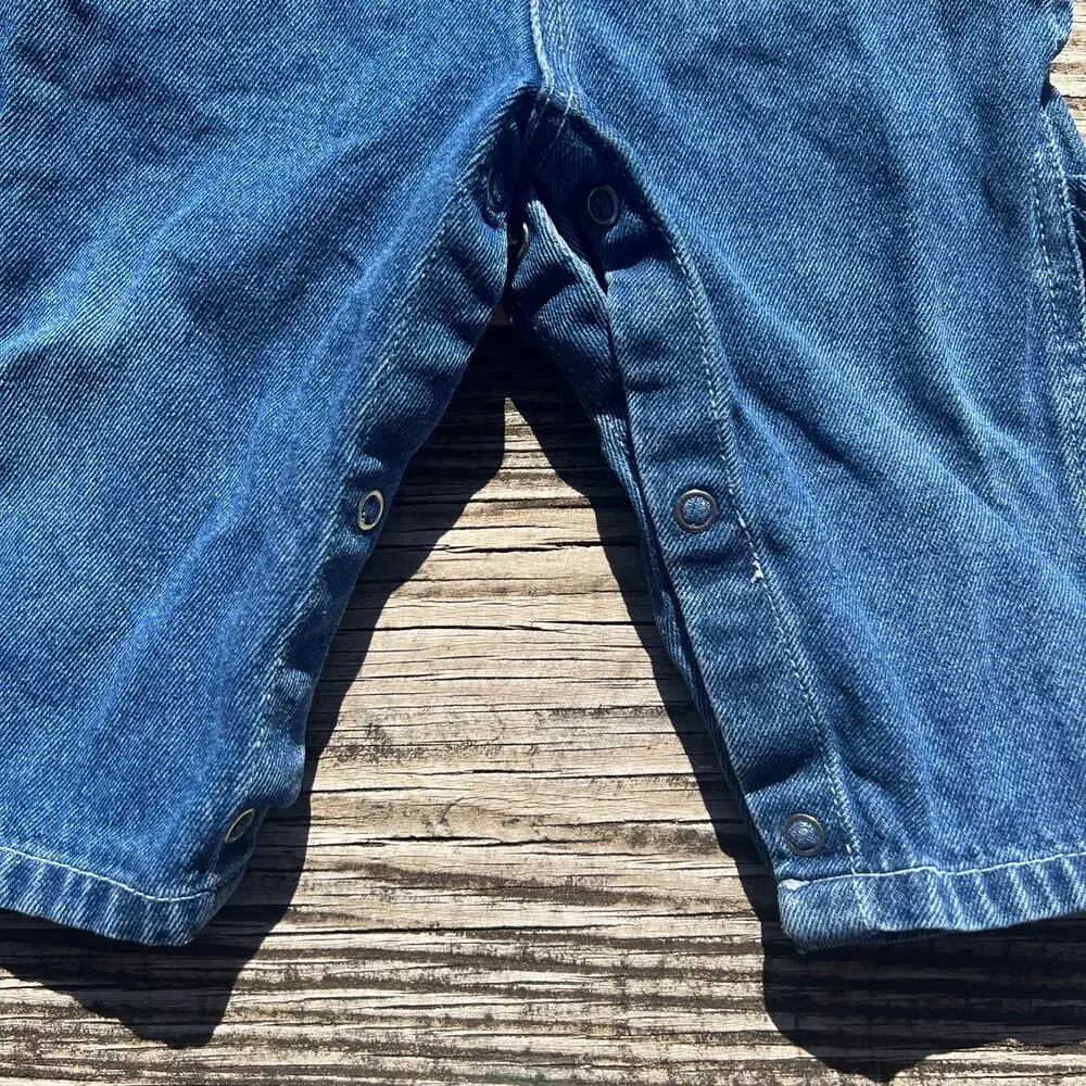 Vintage 90s Carters John Lennon Denim Overalls 9M Unisex Baby Carpenter Cotton